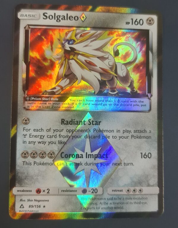 Solgaleo Prism star 89/156 (ultra prism)  Trading Cards Pokemon, Magic and  Yu-Gi-Oh TCG Online Sales | Harlow