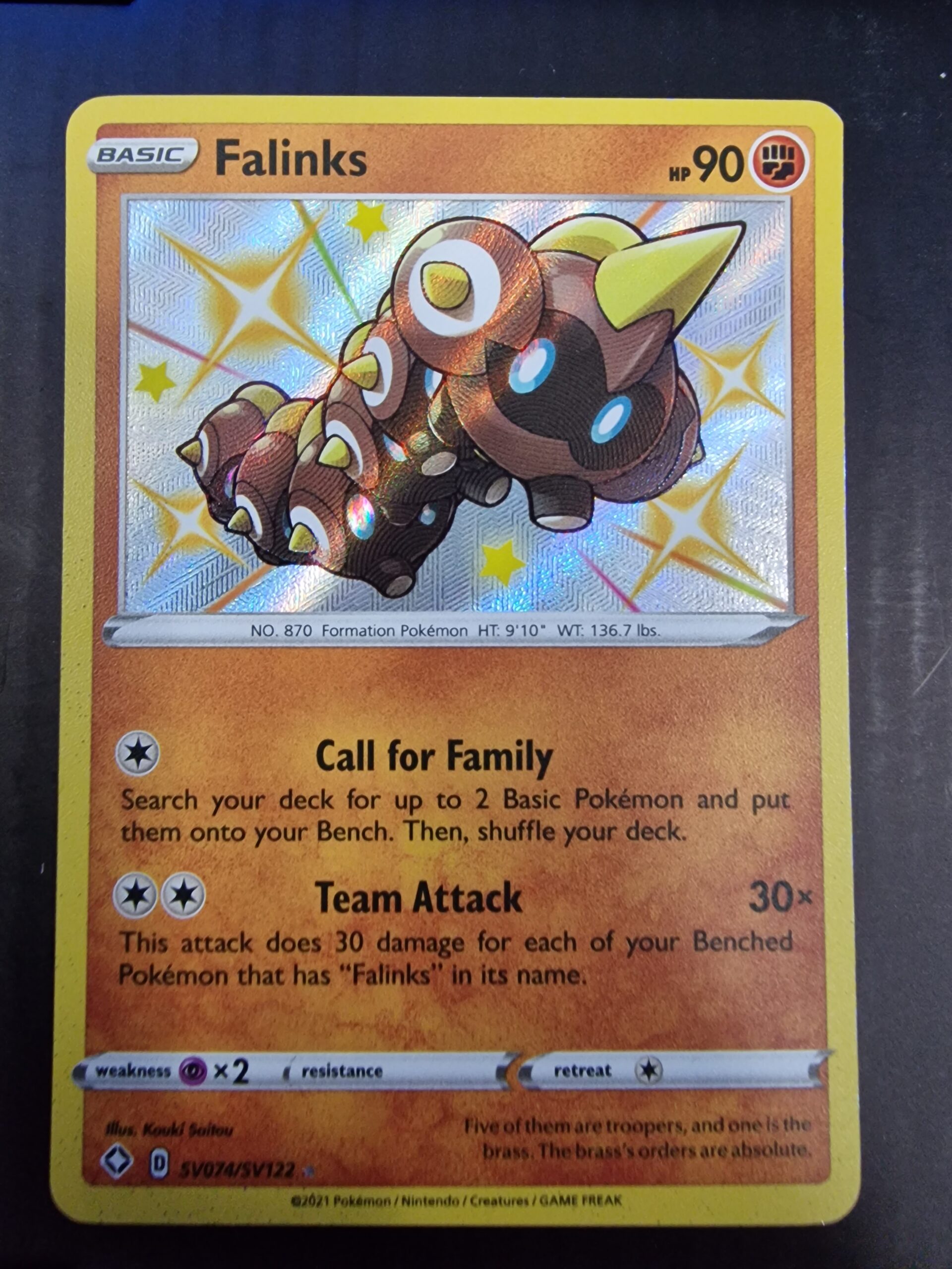 falinks pokemon card price Pokemon Card Shining Fates SV115/SV122 SV115/SV122 Falinks V Shiny Rar –  Brokenvase Games main image 1