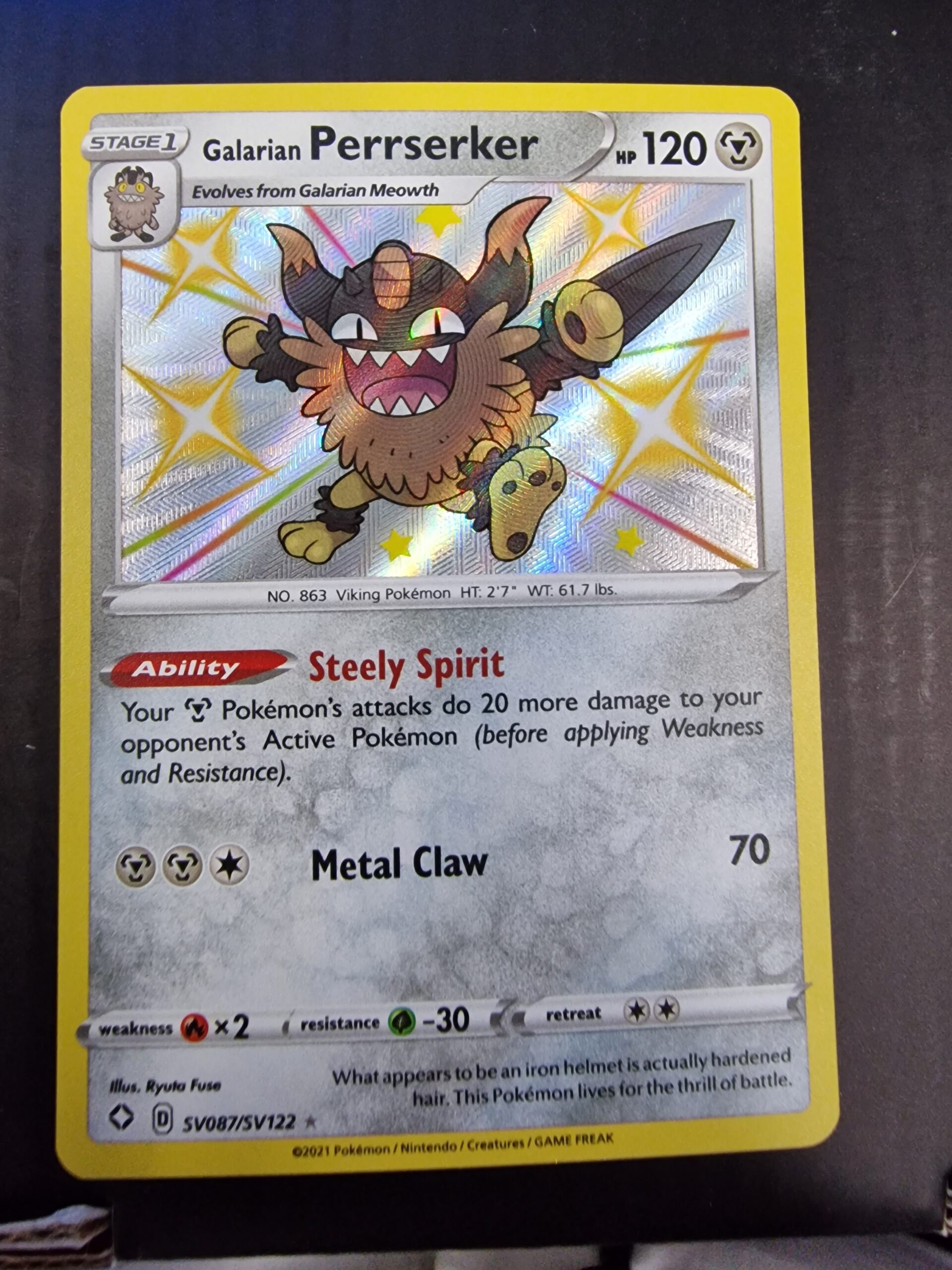 perrserker pokemon card price Galarian Perrserker V 108/100 SR Lost Abyss