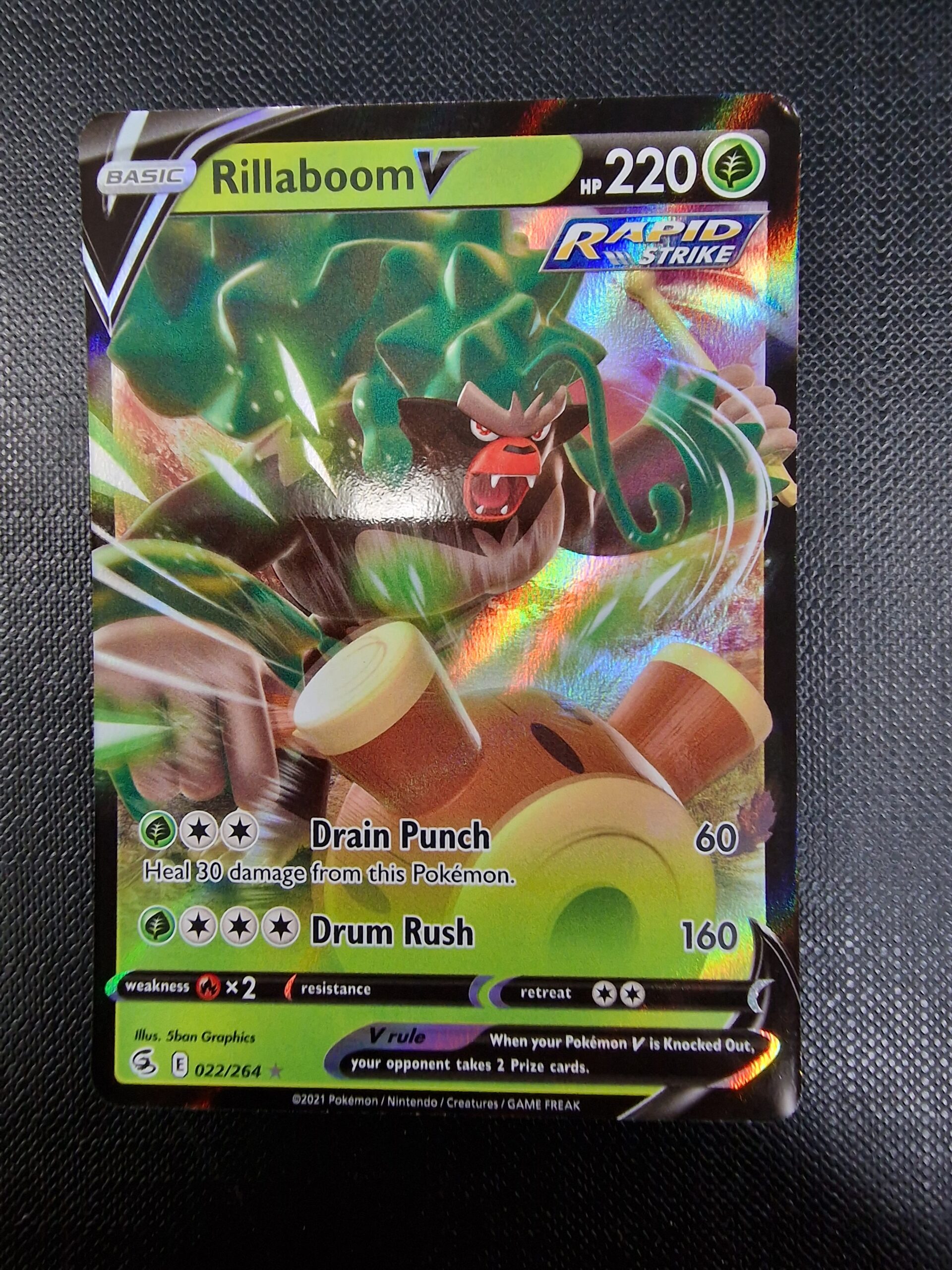 rillaboom v pokemon card value Amazon.com: Rillaboom Vmax 018/192 - Ultra Rare main image 1